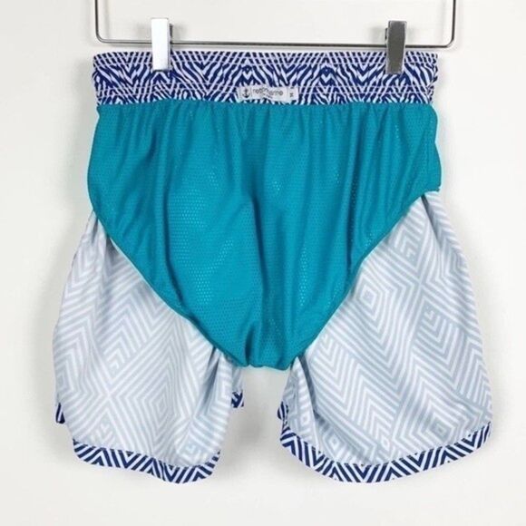 Retromarine‎ New York Boys Size Medium Geometric Blue Boys Swim Trunks with Mesh - Picture 9 of 14